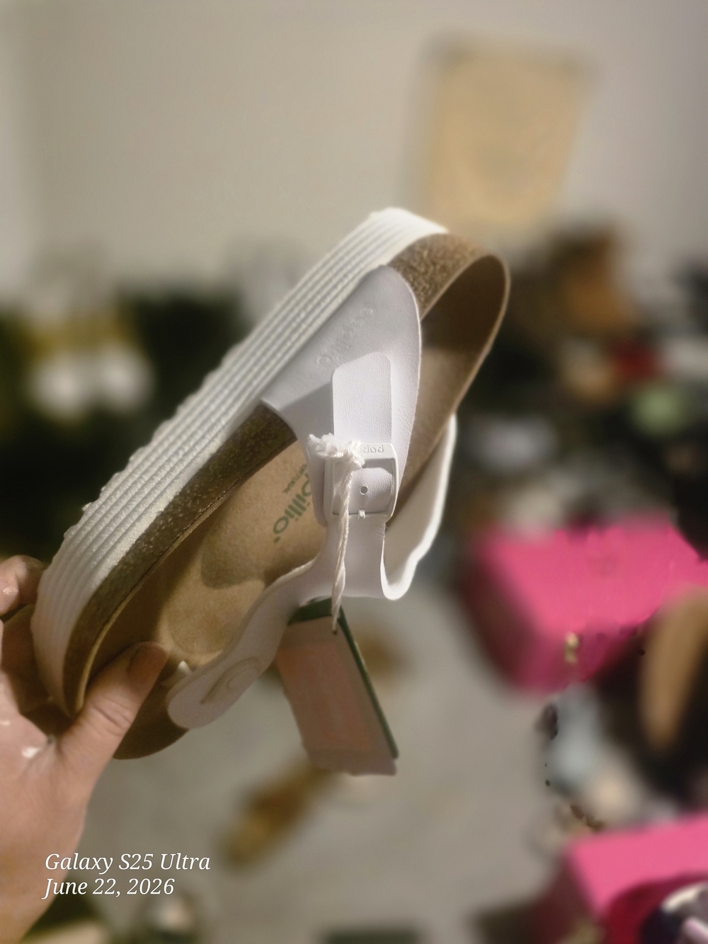 Birkenstock White Platform Cork Sandal